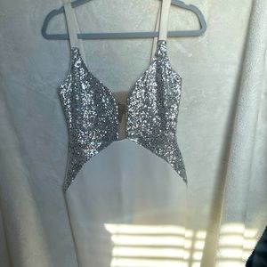 White and Silver ASOS dress sz 4